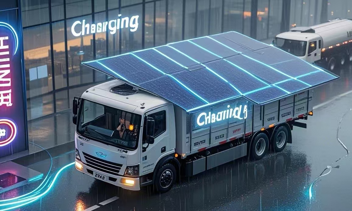 Solar EV charging truck